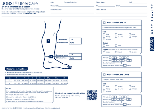 Order Form for JOBST UlcerCare